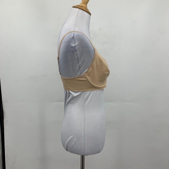 Aerie Bra Womens 34D Sand Real Me Full Coverage Unlined Scalloped Trim Underwire - Picture 5 of 16